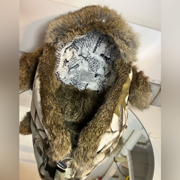 Canvas Bomber Hat -Realtree Snow w/Brown Rabbit Fur Size Medium LNWOT - Picture 6 of 13